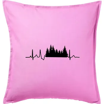 Polštář EKG les - Polštář 50x50 - 50x50 - Pouze potah ( Růžová )