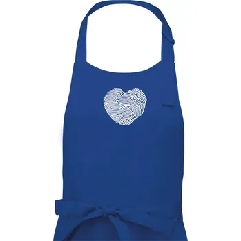 Kuchyňská zástěra Otisk prstu srdce - Pánská zástěra na vaření - Univerzální velikost ( Královská modrá )