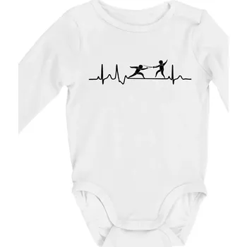 EKG šerm - Body kojenecké s dlouhým rukávem - Dlouhý r. do 3 měs ( Bílá )