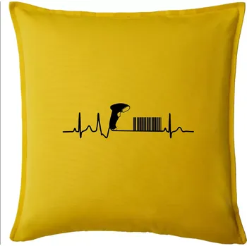 Polštář EKG prodavačka - Polštář 50x50 - 50x50 - Pouze potah ( Žlutá )