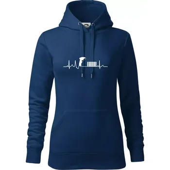 Dámská mikina EKG prodavačka - Mikina dámská Cape s kapucí - M ( Půlnoční modrá )
