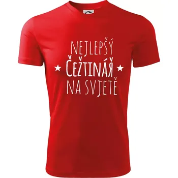 Nejlepší češtinář na světě - Dětské triko sportovní (dresovina) - 146 cm/10 let ( Červená )