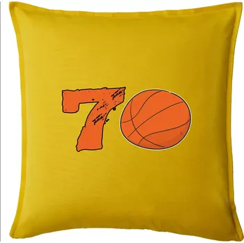 Polštář Basketball kulaté narozeniny 70 - Polštář 50x50 - 50x50 - Pouze potah ( Žlutá )