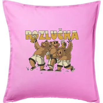 Polštář Rozlučka medvědi - Polštář 50x50 - 50x50 - Pouze potah ( Růžová )