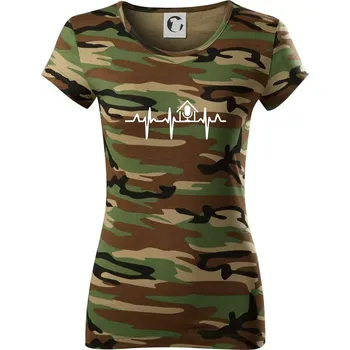 Dámské tričko EKG rumka - Dámské maskáčové triko - 2XL ( Hnědý maskáč )