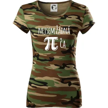 Dámské tričko Nejsem žádná pí - Dámské maskáčové triko - XS ( Hnědý maskáč )