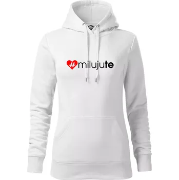 Dámská mikina Miluju tě - Mikina dámská Cape s kapucí - 2XL ( Bílá )