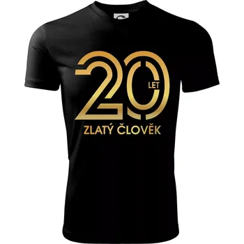 20 let zlatý člověk - Dětské triko sportovní (dresovina) - 158 cm/12 let ( Černá )