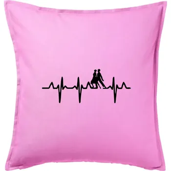 Polštář EKG tango - Polštář 50x50 - 50x50 - Pouze potah ( Růžová )