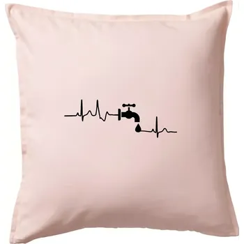 Polštář Instalatér ekg - Polštář 50x50 - 50x50 - Pouze potah ( Světle růžová )