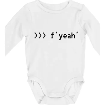Python f yeah - Body kojenecké s dlouhým rukávem - Dlouhý r. 3-6 měs ( Bílá )