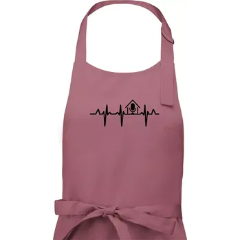 Kuchyňská zástěra EKG rumka - Dámská zástěra na vaření - Univerzální velikost ( Starorůžová )