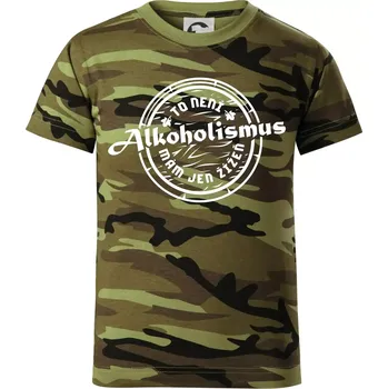 Chlapecké oblečení Alkoholismus víno - Dětské maskáčové triko - 122 cm/6 let ( Zelený maskáč )