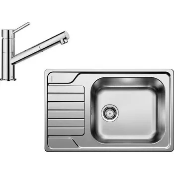 Nerezový dřez Blanco - Set dřezu Dinas XL 6 S Compact a baterie Kano S, nerez/chrom SET 05-C 25 KANO-S