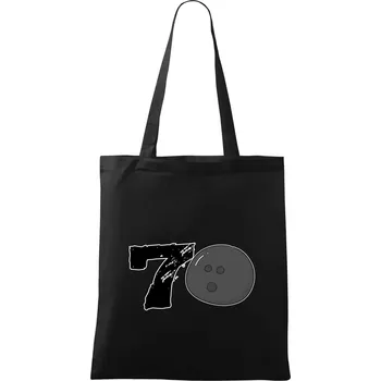 Nákupní taška Bowling kulaté narozeniny 70 - Taška bavlněná - 42 x 38 cm ( Černá )