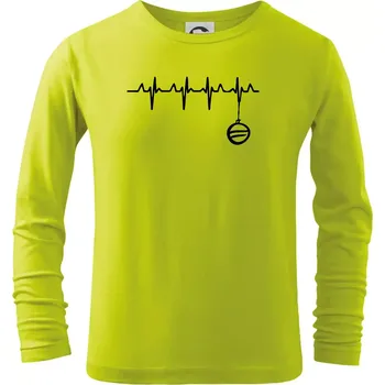 Dětská móda EKG Vánoční ozdoba - Triko dětské Long Sleeve - 122 cm/6 let ( Limetková )