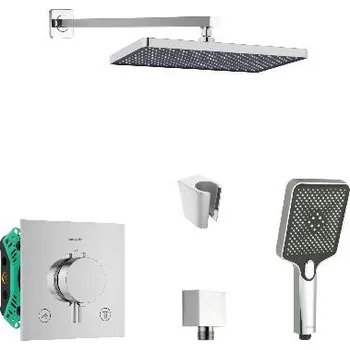 Sprchový set SANITINO - Sprchový set s termostatem a tělesem pod omítku Hansgrohe, příslušenství kielle, chrom SANI21HKK012
