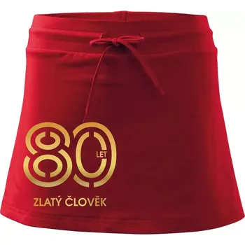 Dámská sukně 80 let zlatý člověk - Sportovní sukně - two in one - L ( Červená )