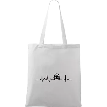 Nákupní taška EKG řidič - Taška bavlněná - 42 x 38 cm ( Bílá )