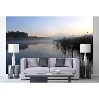 Fototapeta DIMEX | Samolepicí vliesová fototapeta na zeď Řeka před úsvitem MA-5-3054 | 375 x 250 cm | zelená, modrá, šedá + Samolepicí vliesová fototapeta na stěnu DIMEX Řeka před úsvitem MA53054 v rozměru 375 x 250 cm