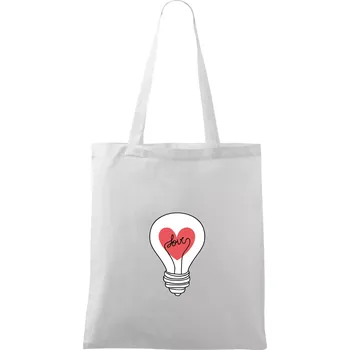 Love žárovka rozum - Taška bavlněná - 42 x 38 cm ( Bílá )