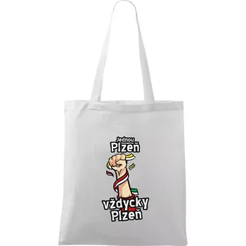 Jednou Plzeň vždycky Plzeň - Taška bavlněná - 42 x 38 cm ( Bílá )