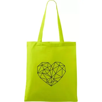 Srdce geometrie - Taška bavlněná - 42 x 38 cm ( Limetková )