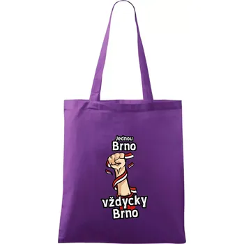 Jednou Brno vždycky Brno - Taška bavlněná - 42 x 38 cm ( Fialová )