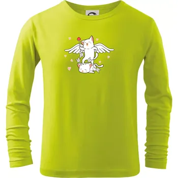 Dětská móda Kočky Amorův šíp - Triko dětské Long Sleeve - 146 cm/10 let ( Limetková )