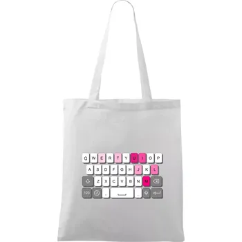 Klávesnice miluju tě - Taška bavlněná - 42 x 38 cm ( Bílá )