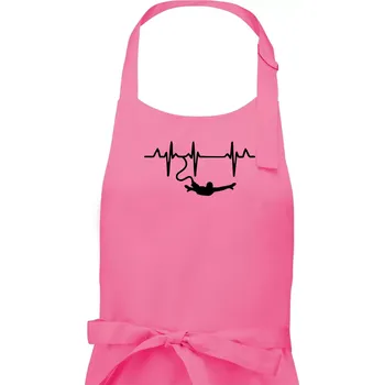 Kuchyňská zástěra EKG bungee jumping - Pánská zástěra na vaření - Univerzální velikost ( Růžová )