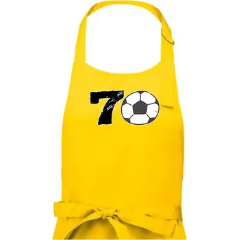 Kuchyňská zástěra Fotbal kulaté narozeniny 70 - Dámská zástěra na vaření - Univerzální velikost ( Žlutá )