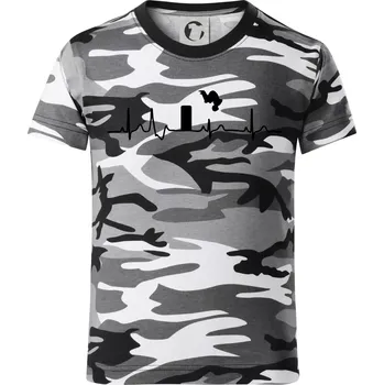 Chlapecké tričko Parkour ekg - Dětské maskáčové triko - 122 cm/6 let ( Šedý maskáč )