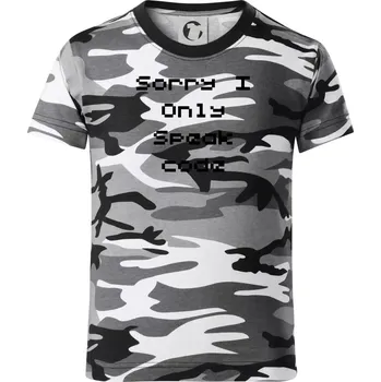 Chlapecké tričko Sorry I Only Speak code - Dětské maskáčové triko - 122 cm/6 let ( Šedý maskáč )