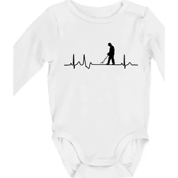 Kojenecký body EKG detektor - Body kojenecké s dlouhým rukávem - Dlouhý r. do 3 měs ( Bílá )