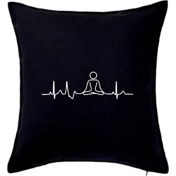 Polštář Ekg yoga - Polštář 50x50 - 50x50 - Pouze potah ( Černá )