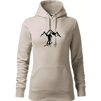 Dámská mikina Skialp výlet na hory - Mikina dámská Cape s kapucí - L ( Ledově šedá )
