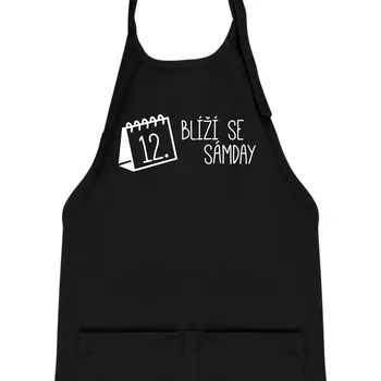 Kuchyňská zástěra Blíží se Sámday - Dětská zástěra na vaření - Univerzální velikost ( Černá )