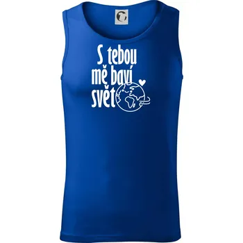 S tebou mě baví svět - Tílko pánské Core - M ( Královská modrá )