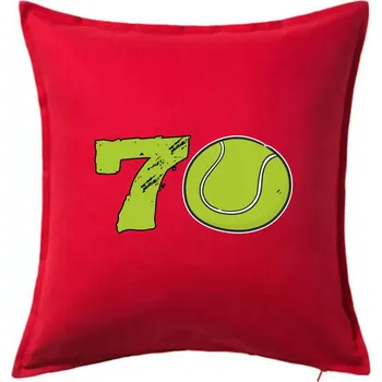 Polštář Tenis kulaté narozeniny 70 - Polštář 50x50 - 50x50 - Pouze potah ( Červená )