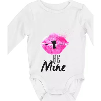 Kojenecký body Kiss be mine - Body kojenecké s dlouhým rukávem - Dlouhý r. do 3 měs ( Bílá )