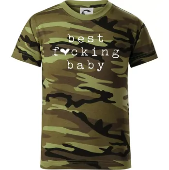 Best fucking baby - Dětské maskáčové triko - 146 cm/10 let ( Zelený maskáč )