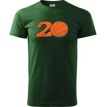 Basketball kulaté narozeniny 20 - Triko extra velké (5-8XL) - 8XL ( Lahvově zelená )