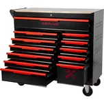Dílenský vozík Magnus XXL s nářadím, 12 zásuvek, 360 ks - červený