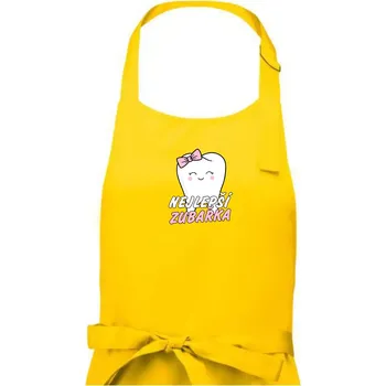 Kuchyňská zástěra Nejlepší zubařka - Dámská zástěra na vaření - Univerzální velikost ( Žlutá )