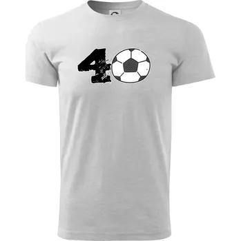 Fotbal kulaté narozeniny 40 - Triko extra velké (5-8XL) - 7XL ( Světlešedý Melír )