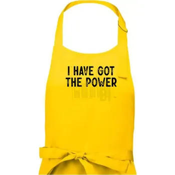 Kuchyňská zástěra I have got the power bi - Pánská zástěra na vaření - Univerzální velikost ( Žlutá )