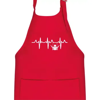 Kuchyňská zástěra EKG cvičení kruhy - Dětská zástěra na vaření - Univerzální velikost ( Červená )