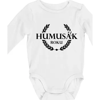 Kojenecký body Humusák roku - Body kojenecké s dlouhým rukávem - Dlouhý r. do 3 měs ( Bílá )