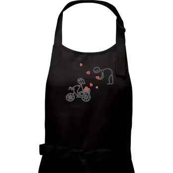 Kuchyňská zástěra Láska kolo - Pánská zástěra na vaření - Univerzální velikost ( Černá )